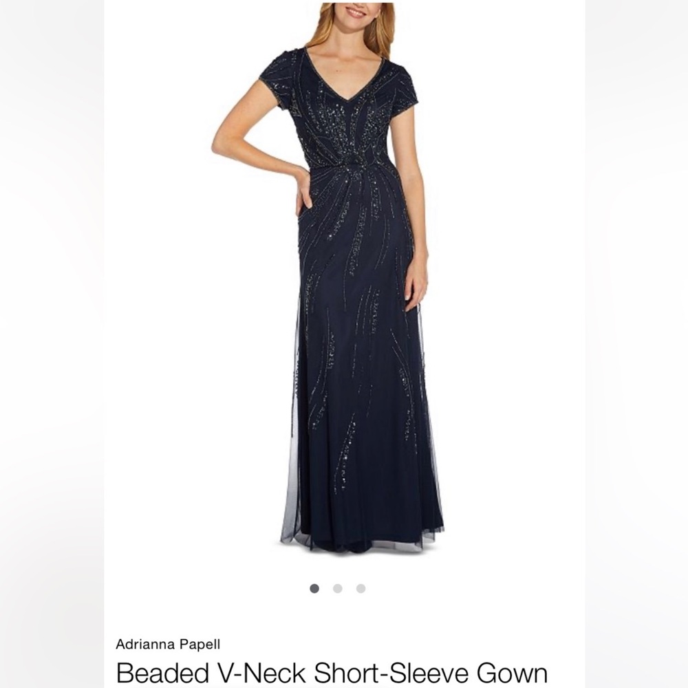 Adrianna Papell beaded gown. Size 10. Only worn once. Originally purchased $285